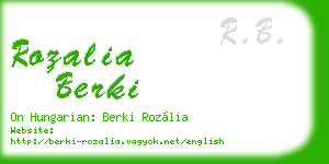 rozalia berki business card